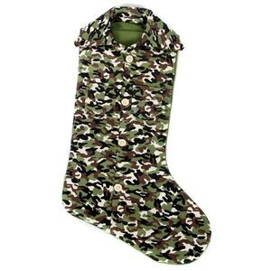 Hunters Green Camo Shirt Print Christmas Holiday Stocking 13 Inch